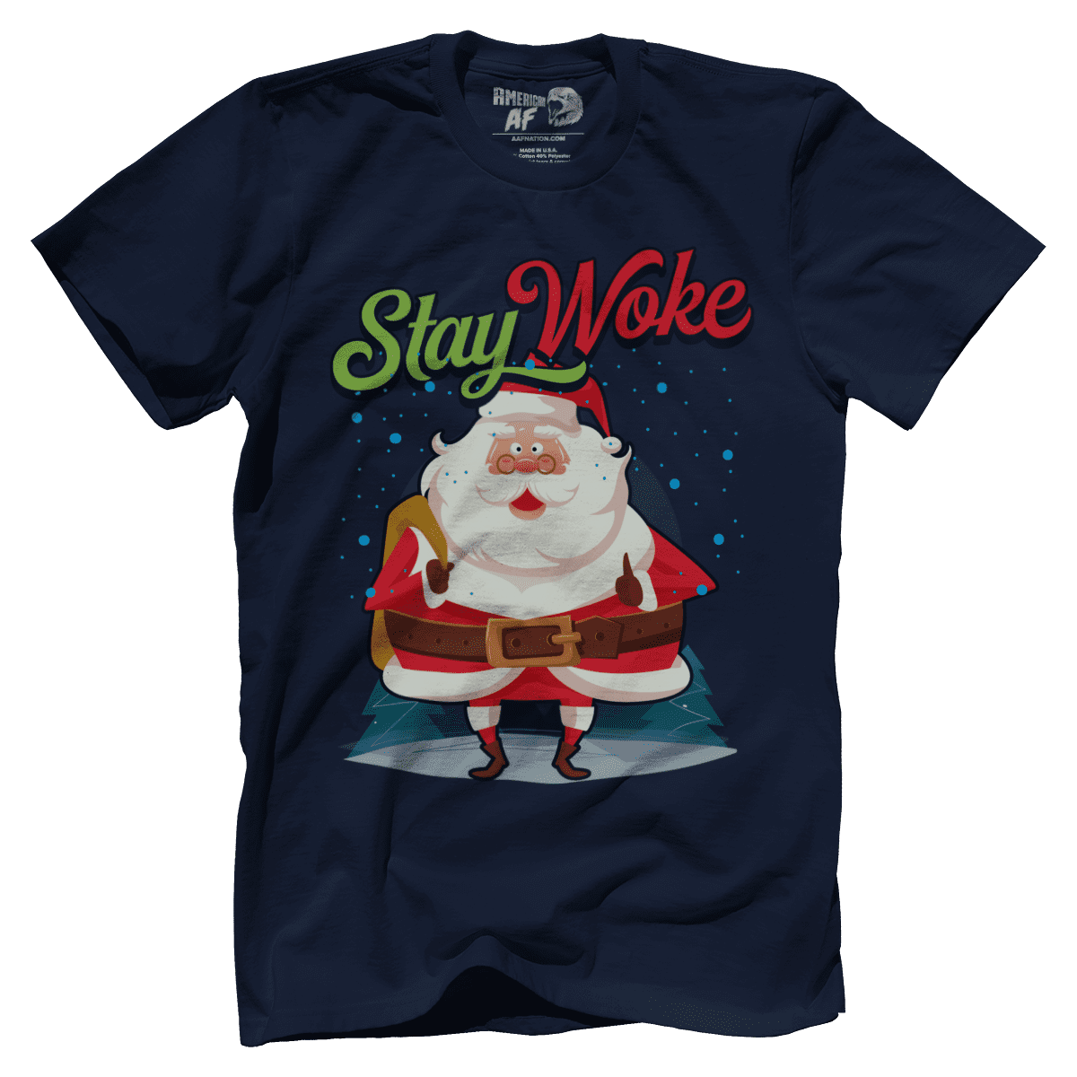 Raglan Premium Mens Shirt / Navy / XS Stay Woke