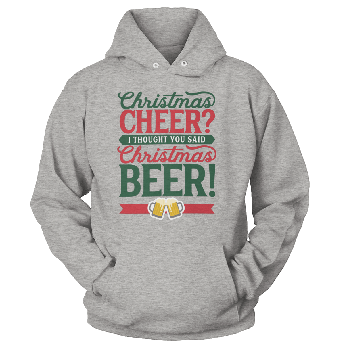 Raglan Unisex Hoodie / Heather Gray / S Christmas Cheer Christmas Beer (Ladies)