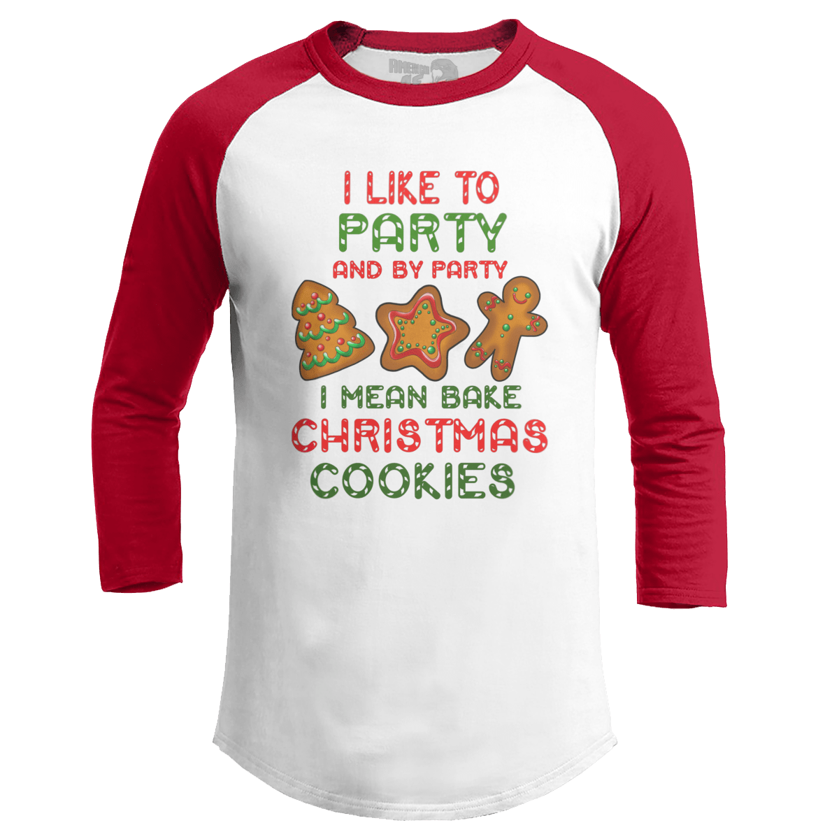 Raglan Raglan / White/Red / S I Like to Party (Ladies)