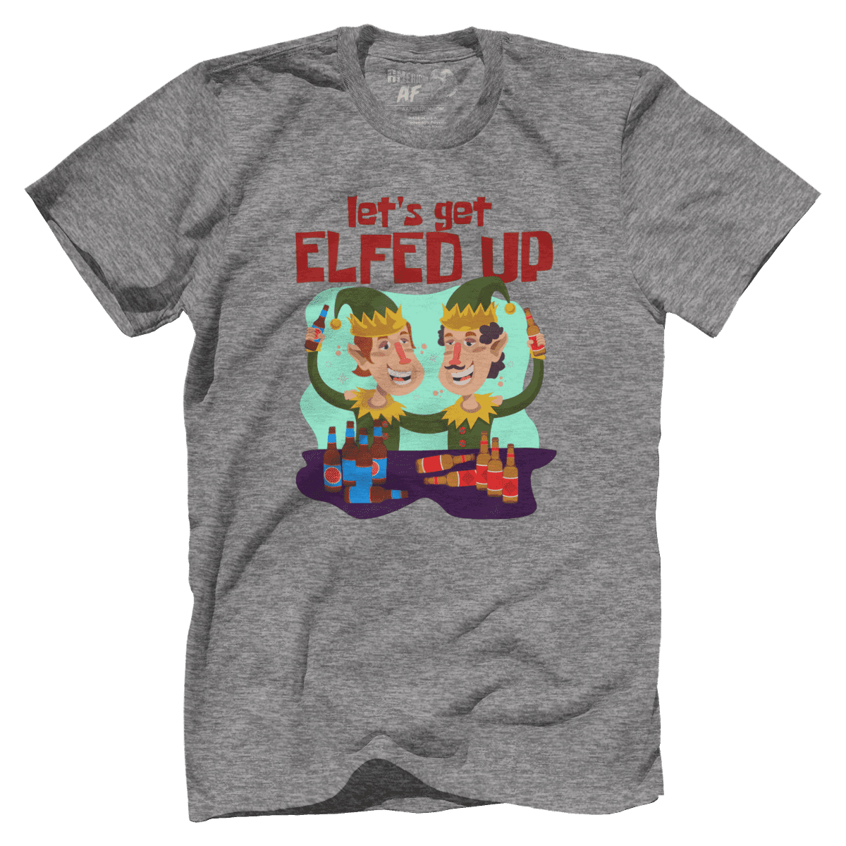 Raglan Premium Mens Shirt / Heather Gray / XS Elfed Up