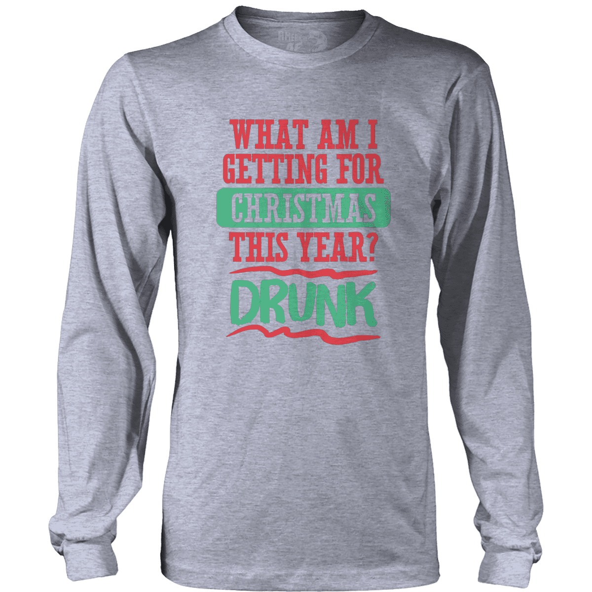 Raglan Mens Long Sleeve / Heather Gray / S I'm Getting Drunk