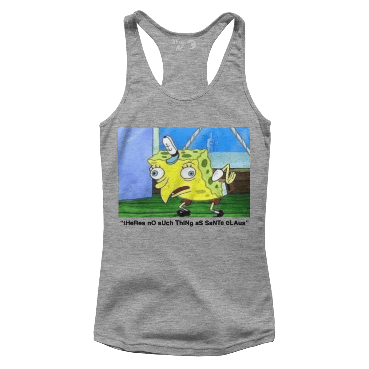 Raglan Premium Ladies Racerback Tank / Heather Gray / XS Santa Haters - Meme (Ladies)
