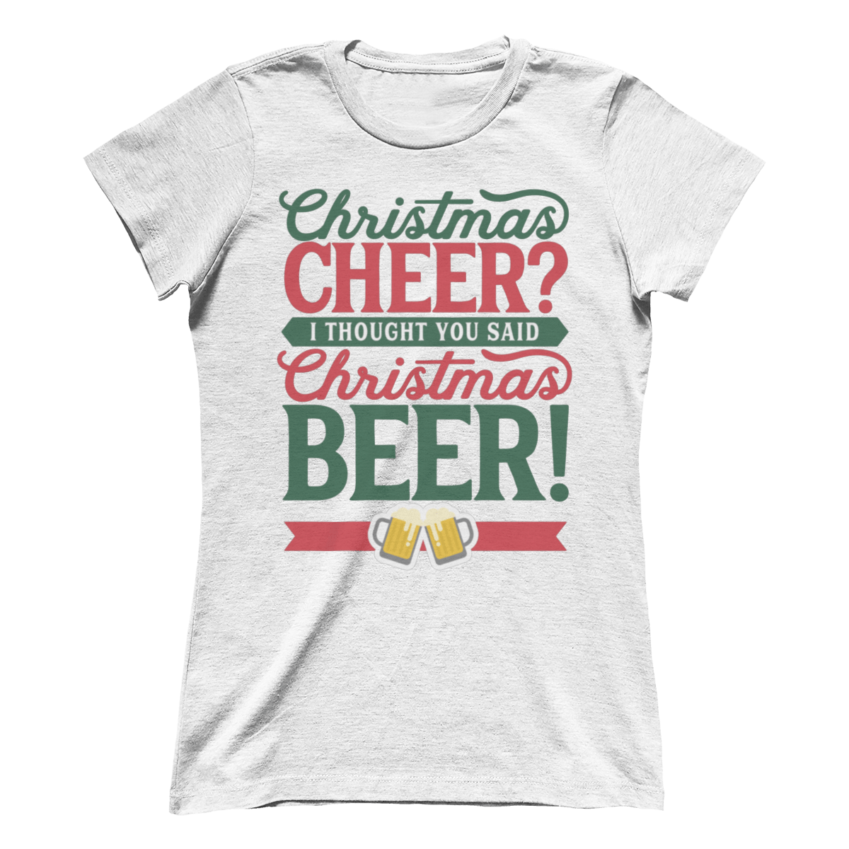 Raglan Premium Ladies Tee / White / S Christmas Cheer Christmas Beer (Ladies)