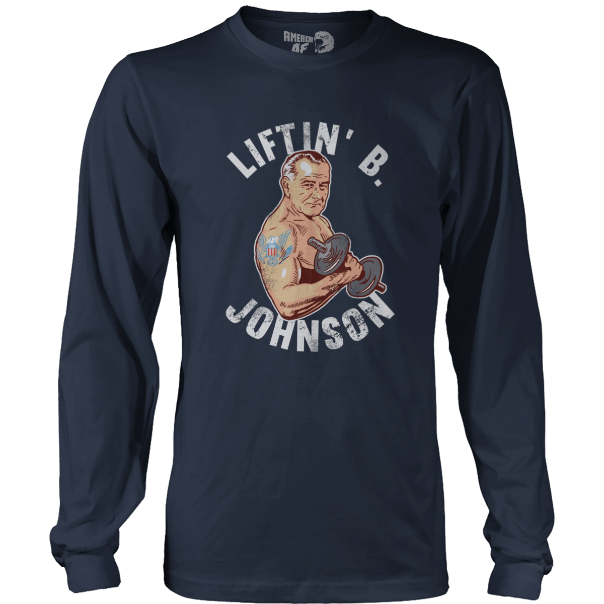 T-shirt Mens Long Sleeve / Navy / S Liftin' B Johnson
