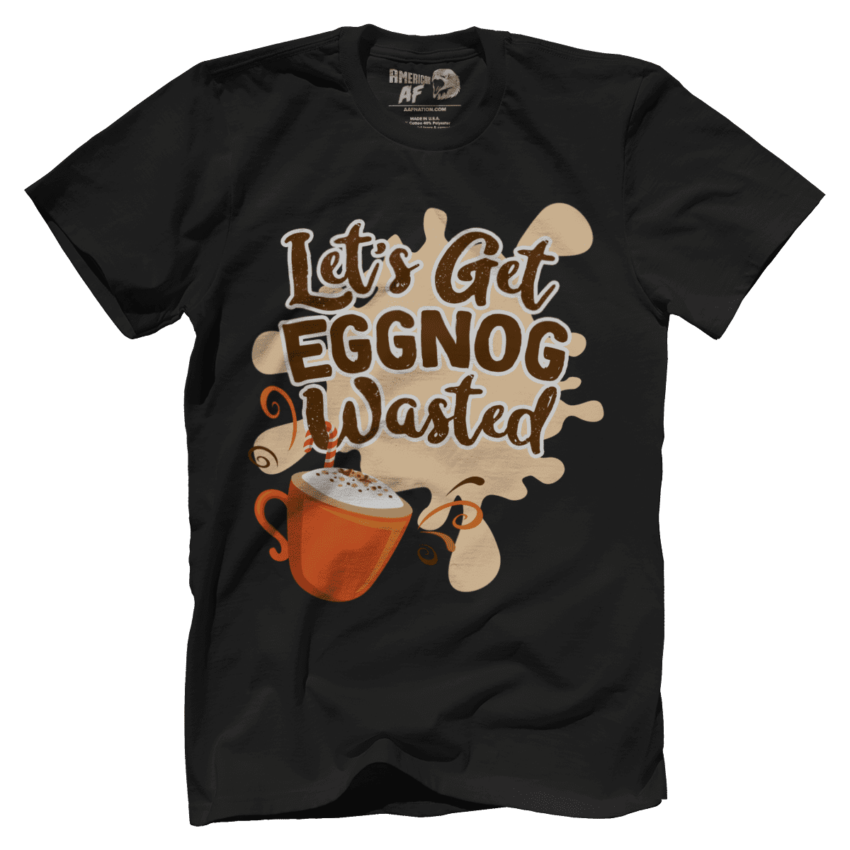 Raglan Premium Mens Shirt / Black / XS Eggnog Wasted V1