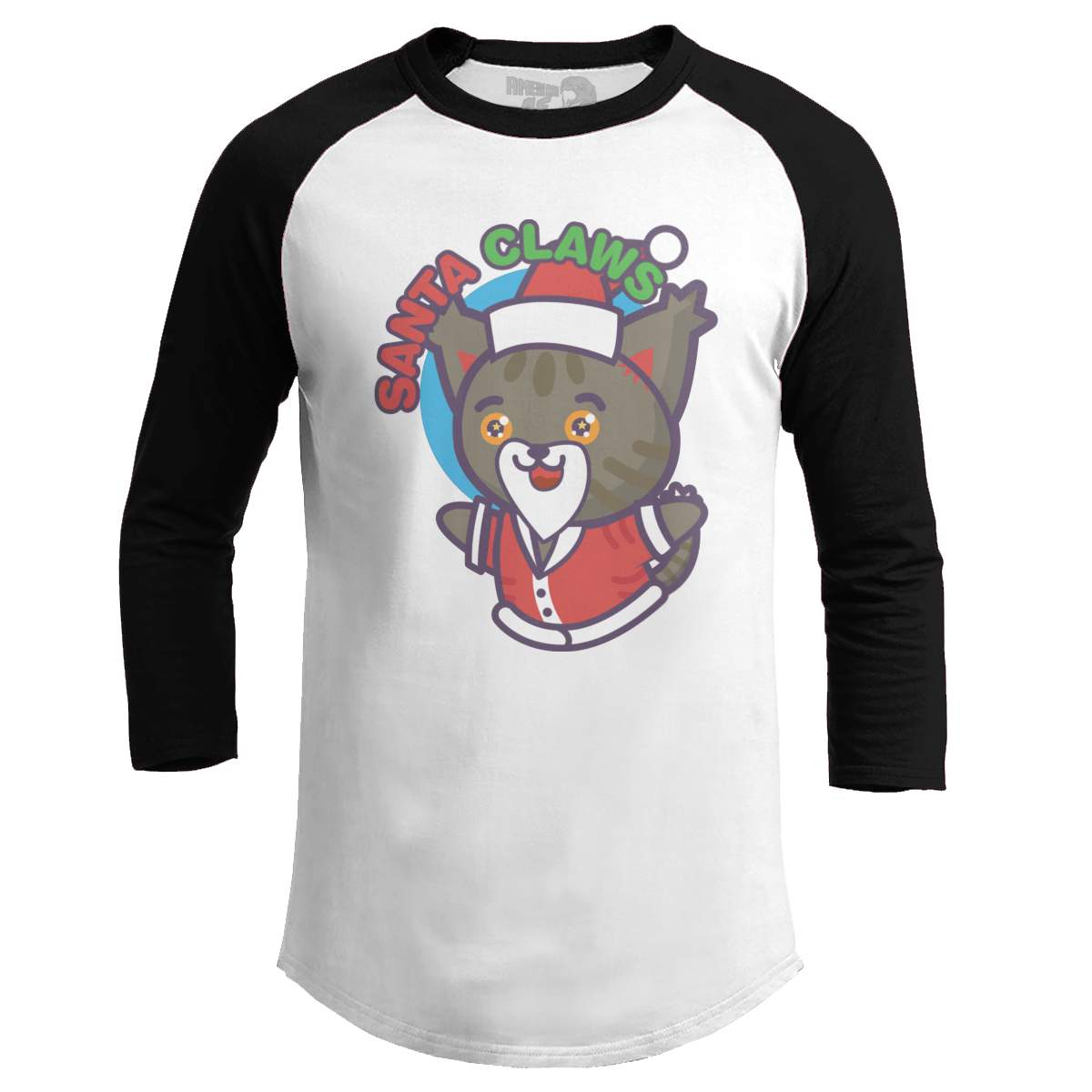 Raglan Raglan / White/Black / S Santa Claws (Ladies)