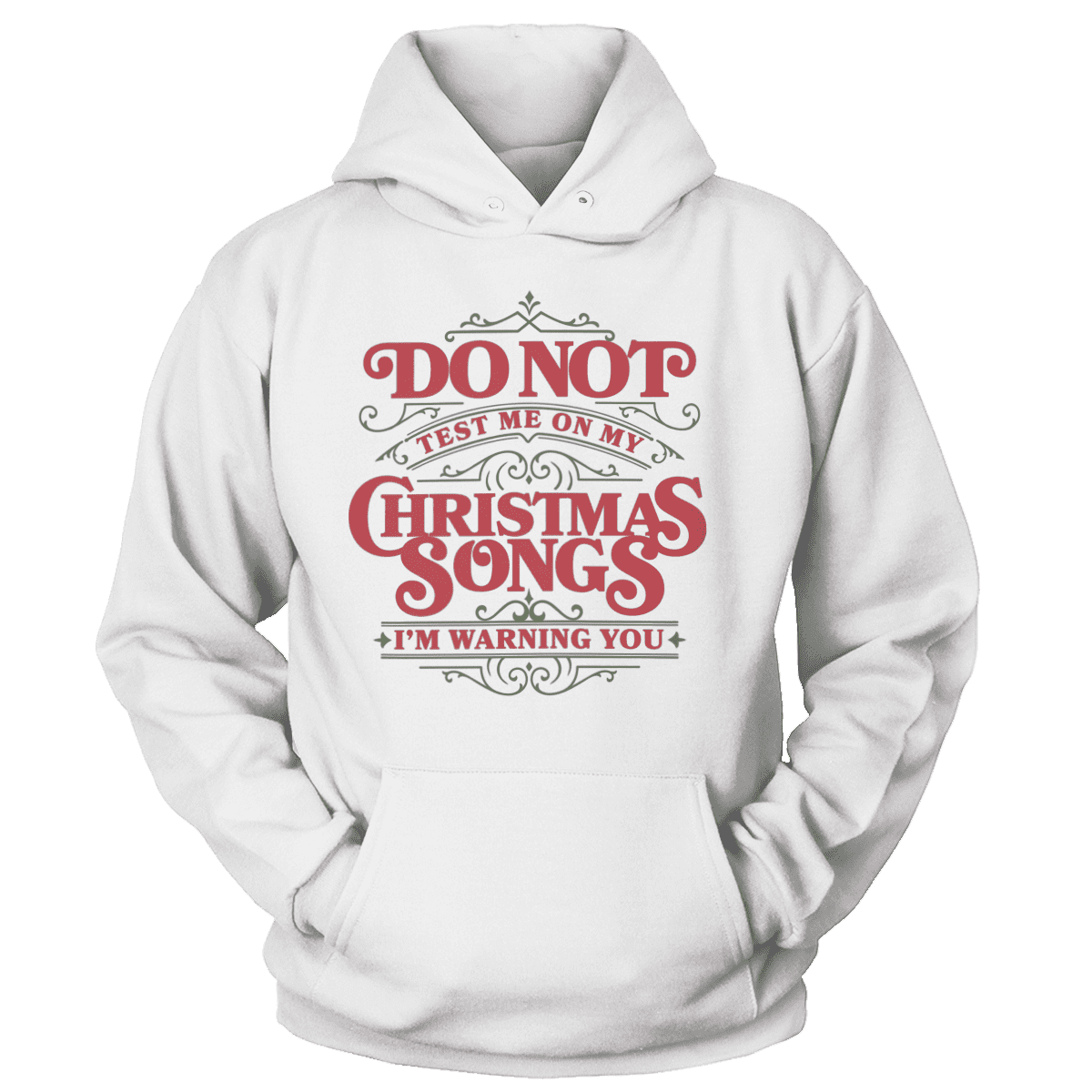 Raglan Unisex Hoodie / White / S Christmas Songs Test