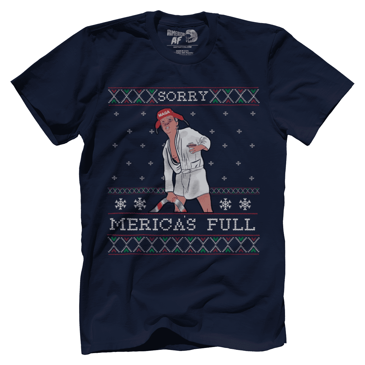 Raglan Premium Mens Shirt / Navy / XS Sorry, Merica's Full V1