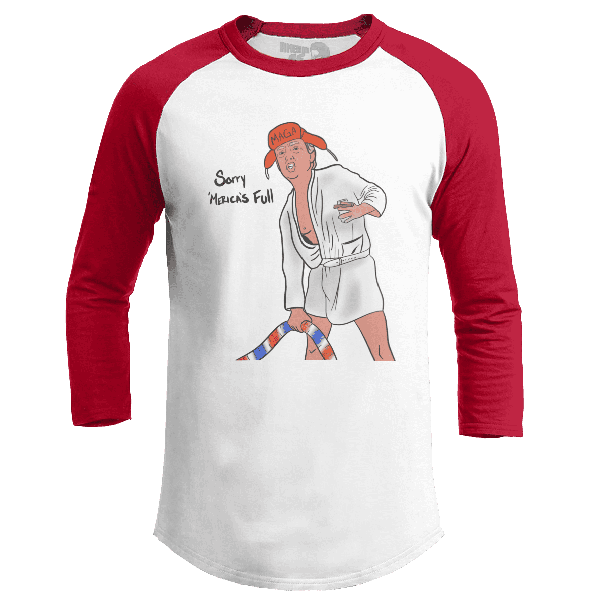 Raglan Raglan / White/Red / S Sorry, Merica's Full V2