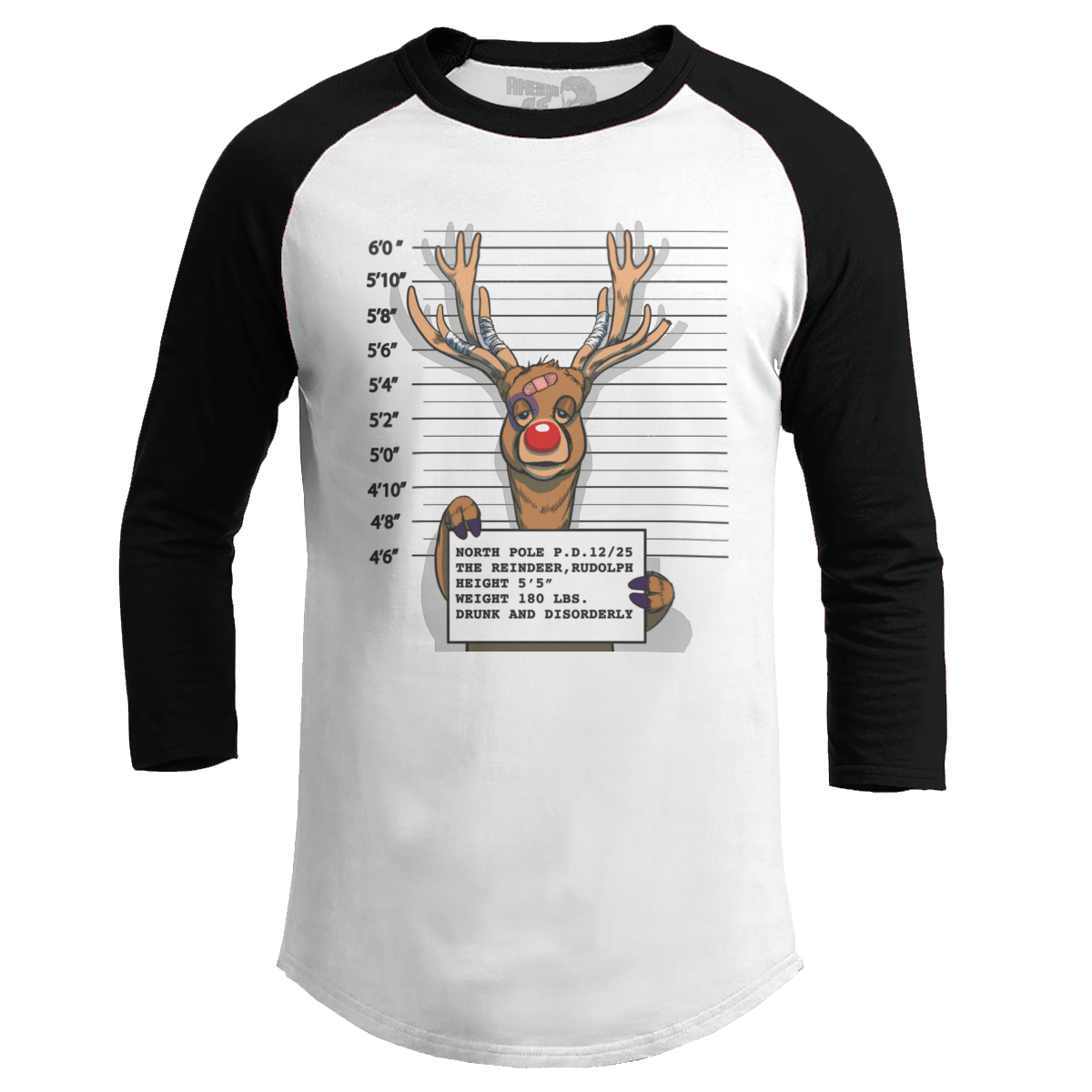 Raglan Raglan / White/Black / S Reindeer Arrest (Ladies)