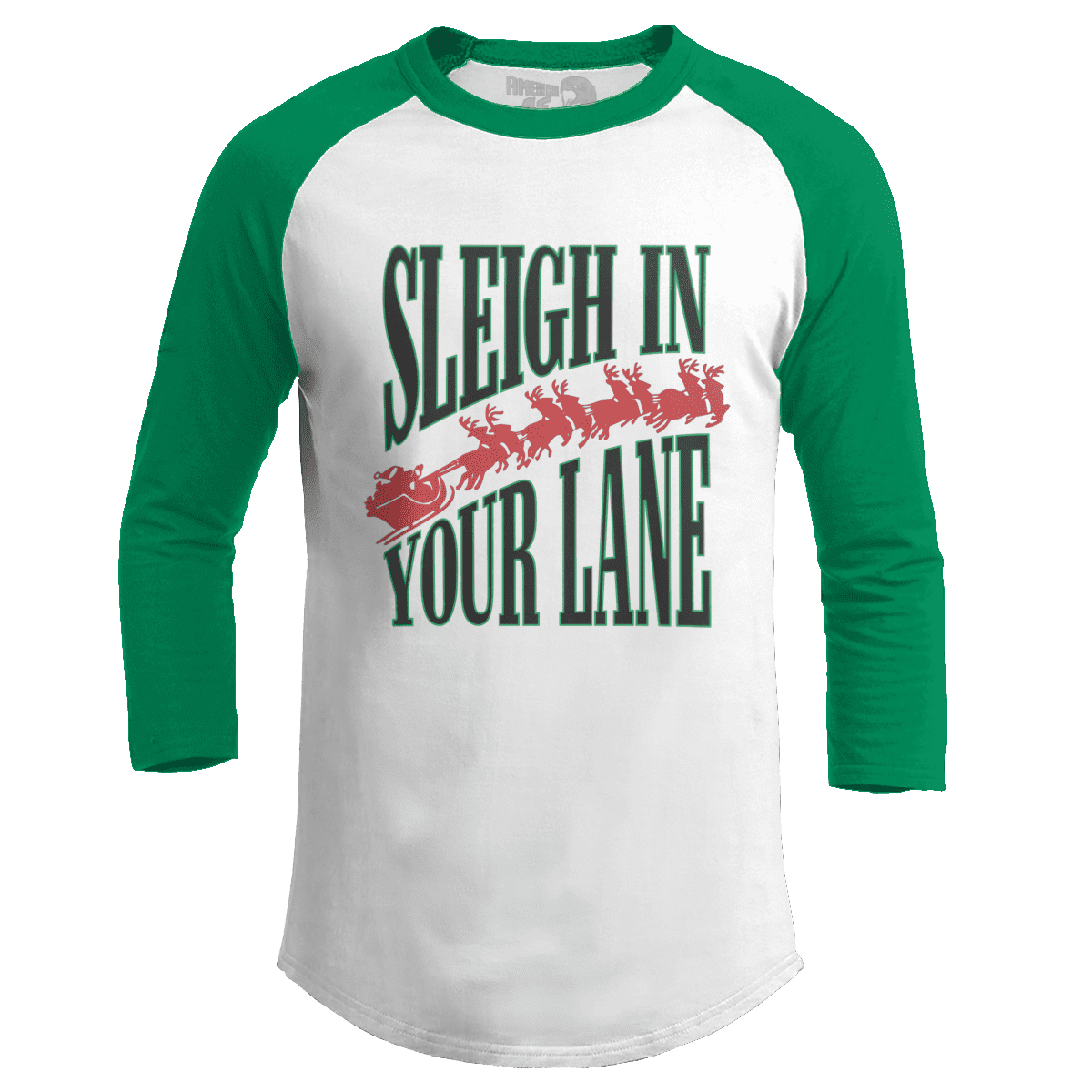 Raglan Raglan / White/Kelly Green / S Sleigh in Your Lane
