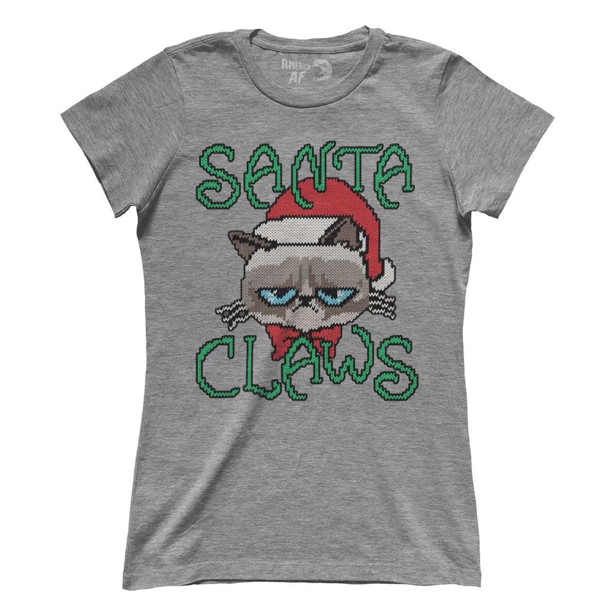 Raglan Premium Ladies Tee / Heather Gray / S Santa Claws V2 (Ladies)