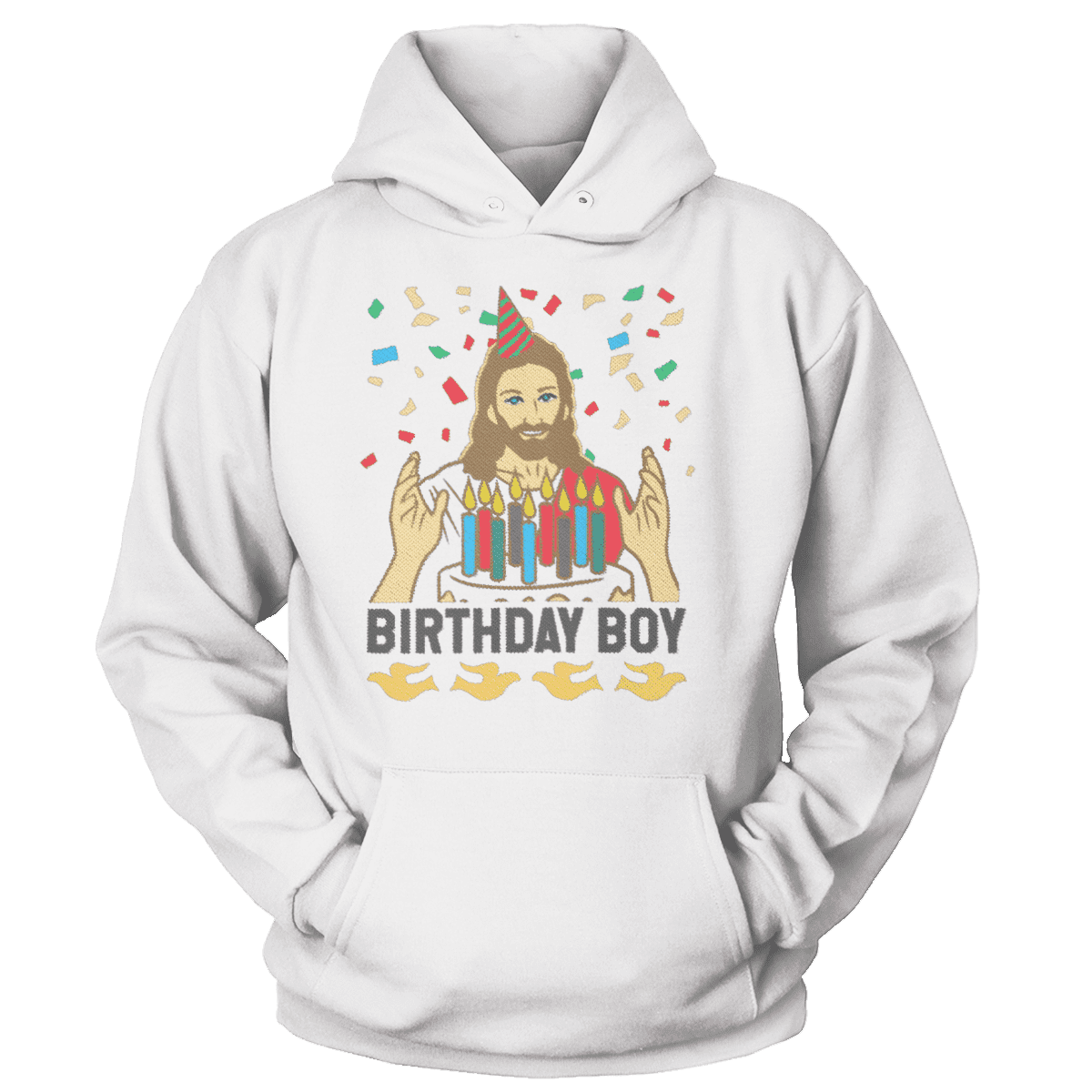 Raglan Unisex Hoodie / White / S Birthday Boy