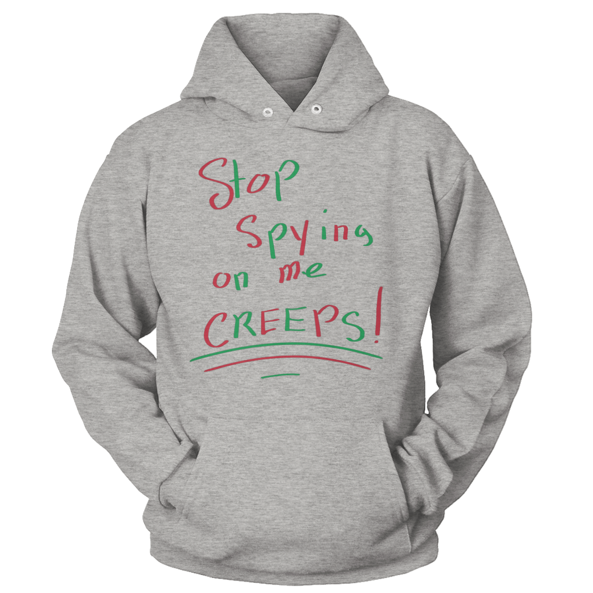 Raglan Unisex Hoodie / Heather Gray / S Stop Spying (Ladies)