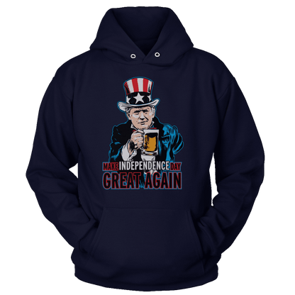 T-shirt Unisex Hoodie / Navy / S Make Independence Day Great Again (Ladies)