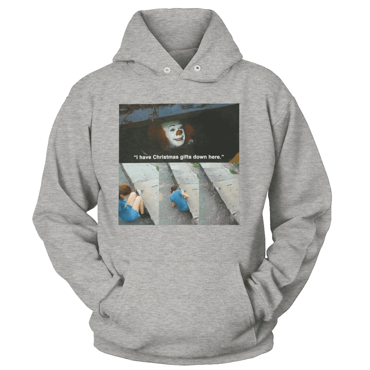 Raglan Unisex Hoodie / Heather Gray / S Gifts Down Here - Meme