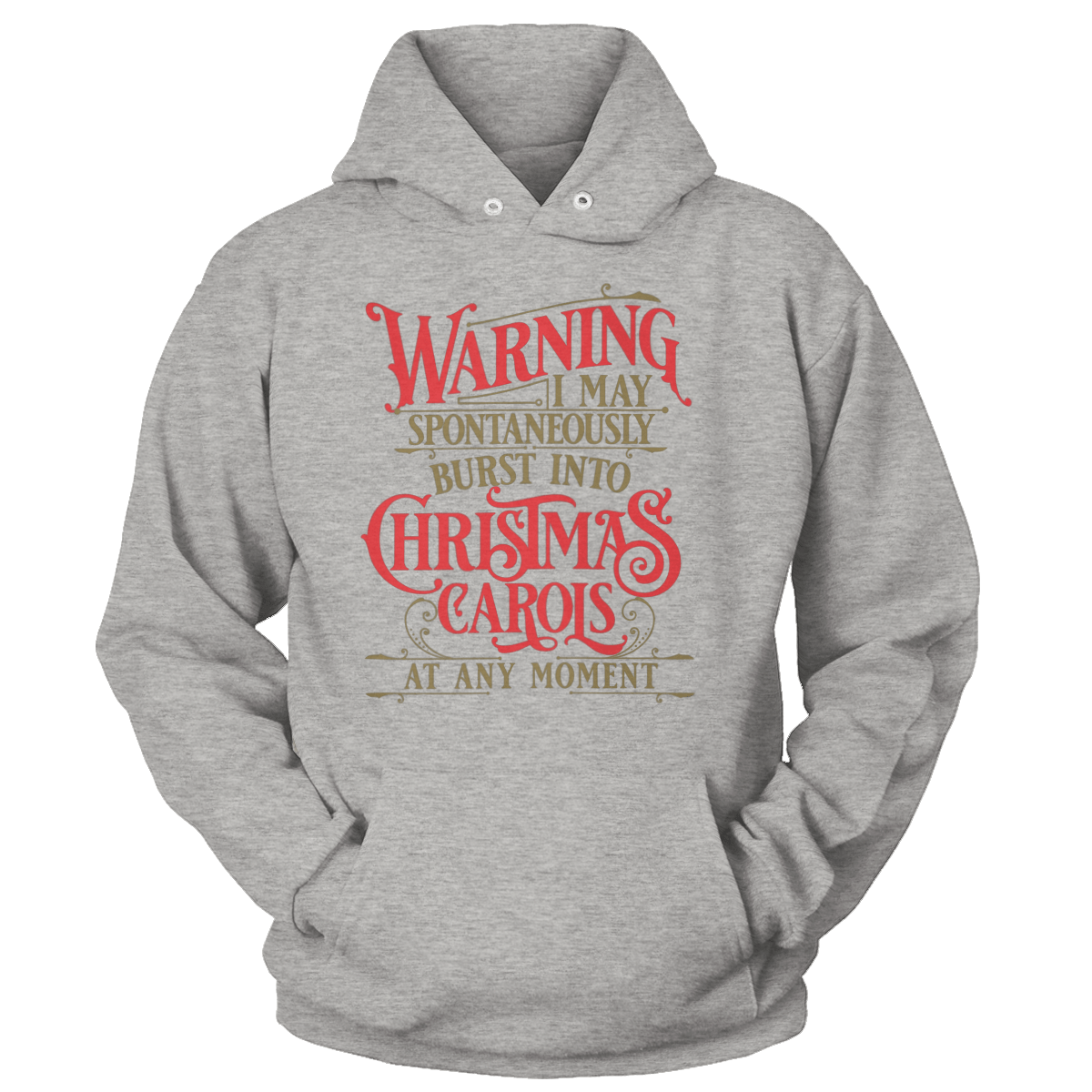 Raglan Unisex Hoodie / Heather Gray / S Carols at Any Moment (Ladies)