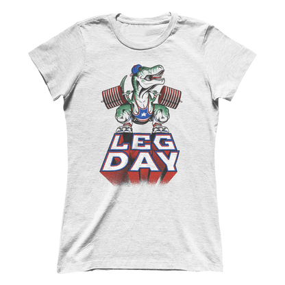 T-shirt Premium Ladies Tee / White / S Leg Day T-Rex (Ladies)