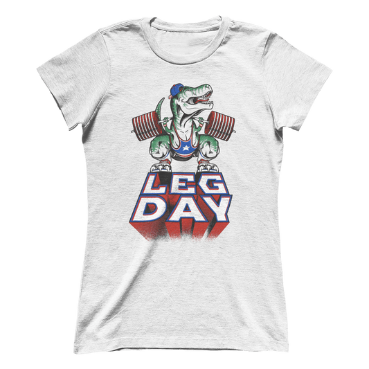 T-shirt Premium Ladies Tee / White / S Leg Day T-Rex (Ladies)
