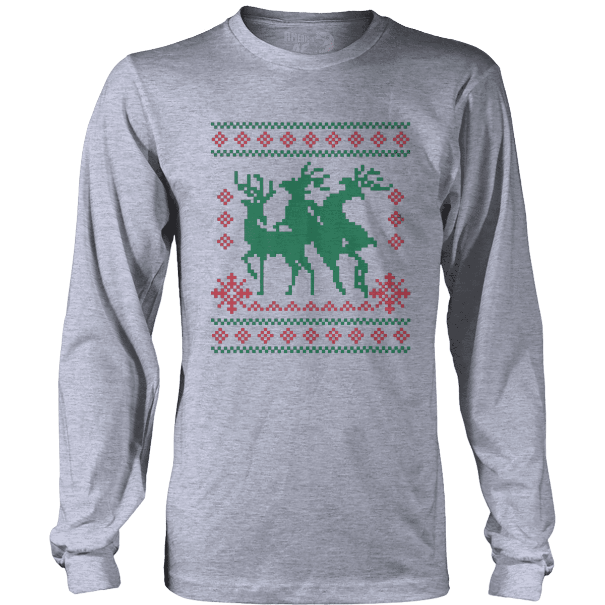 Raglan Mens Long Sleeve / Heather Gray / S Reindeer Games