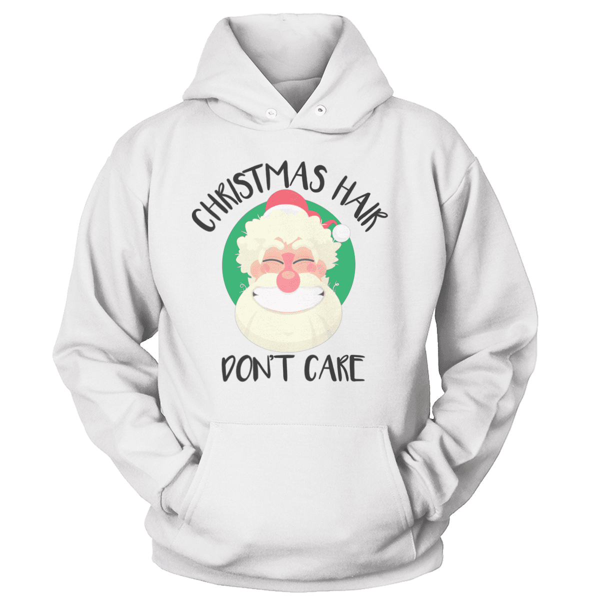 Raglan Unisex Hoodie / White / S Christmas Hair Don't Care