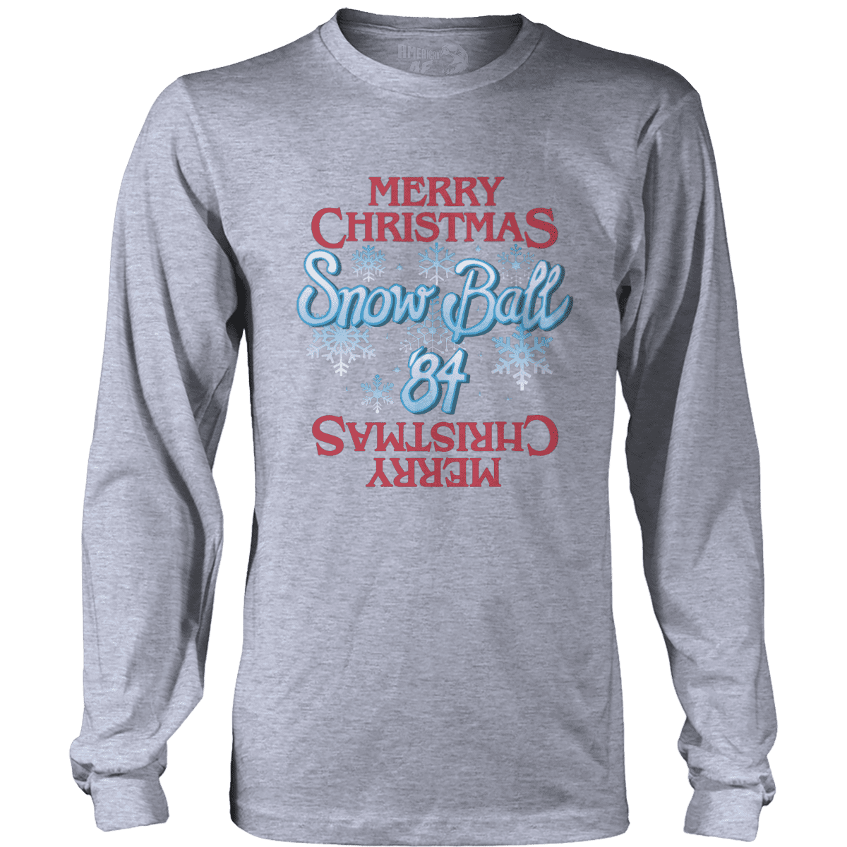Raglan Mens Long Sleeve / Heather Gray / S Snow Ball '84 V2
