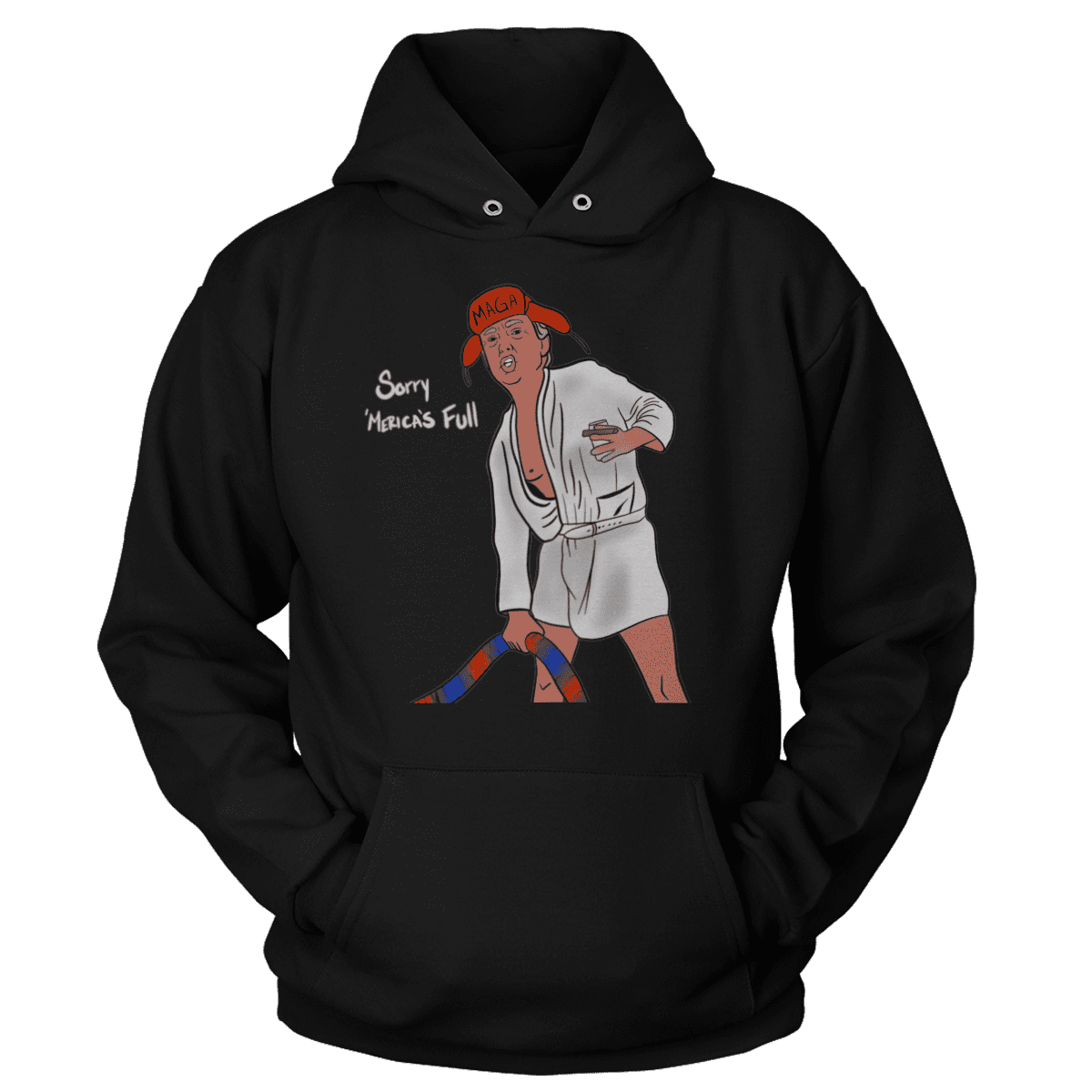 Raglan Unisex Hoodie / Black / S Sorry, Merica's Full V2