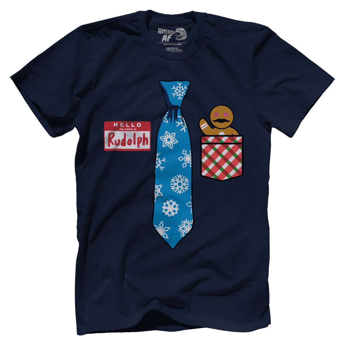Raglan Premium Mens Shirt / Navy / XS Hello Im Rudolph