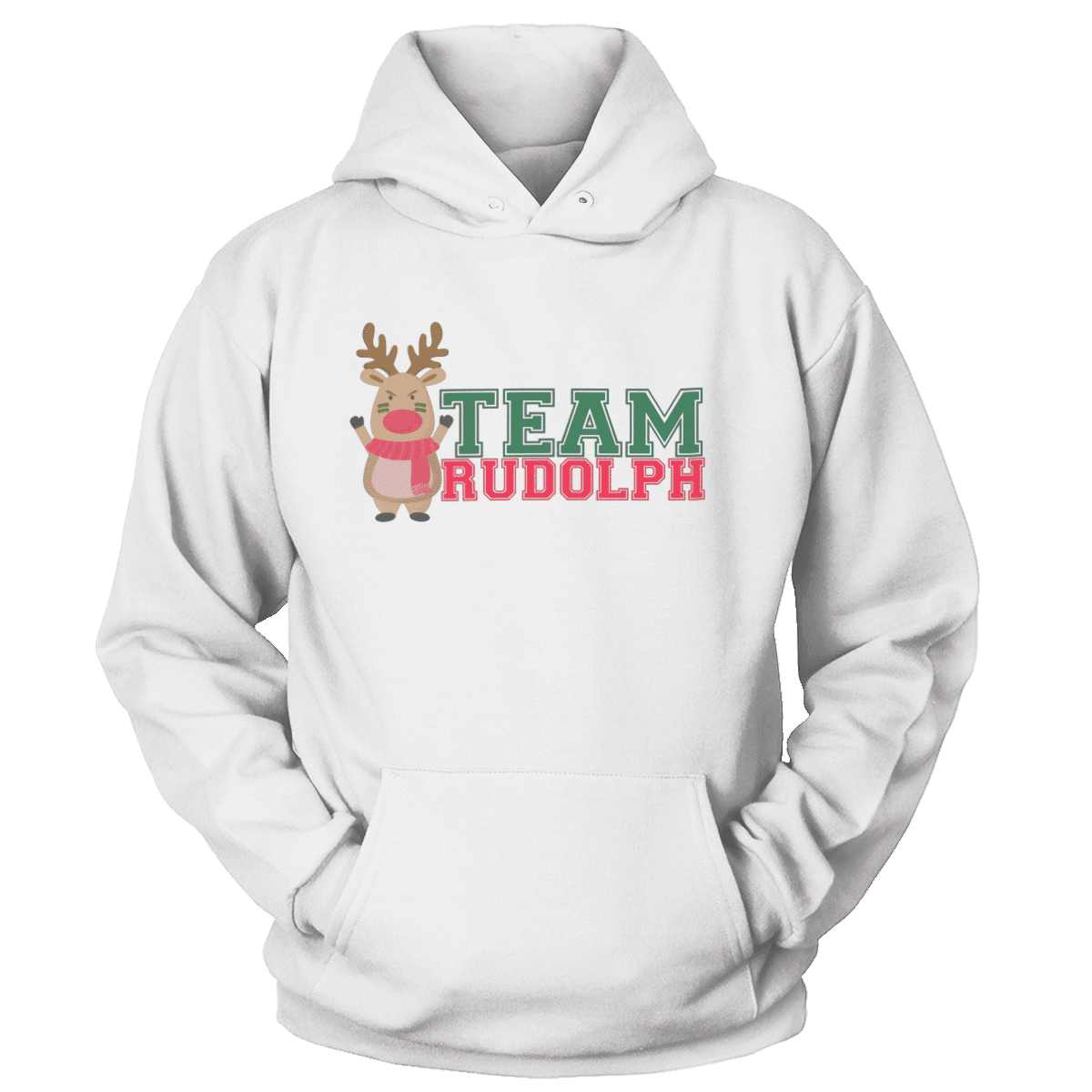 Raglan Unisex Hoodie / White / S Team Rudolph