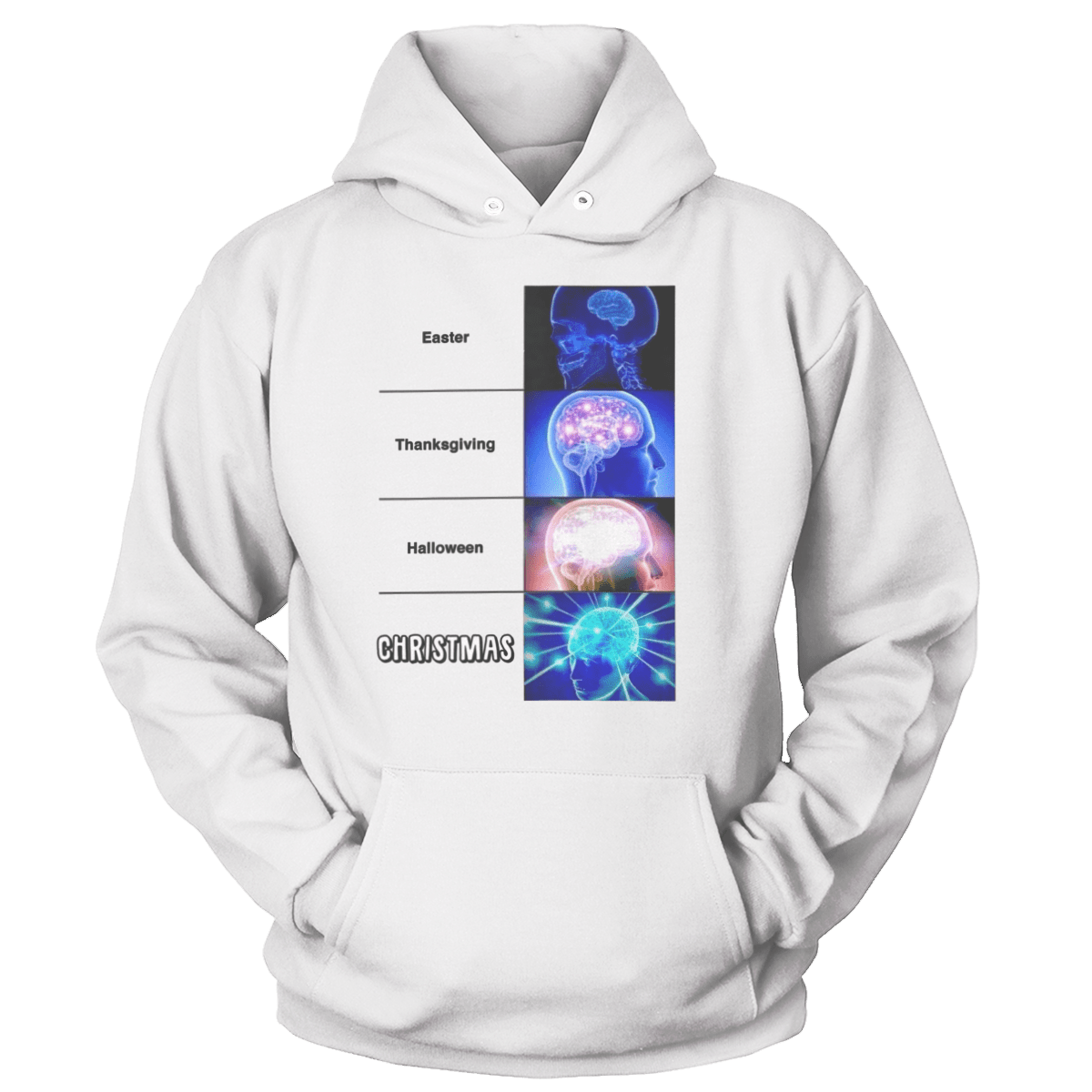 Raglan Unisex Hoodie / White / S Woke Brain - Meme (Ladies)