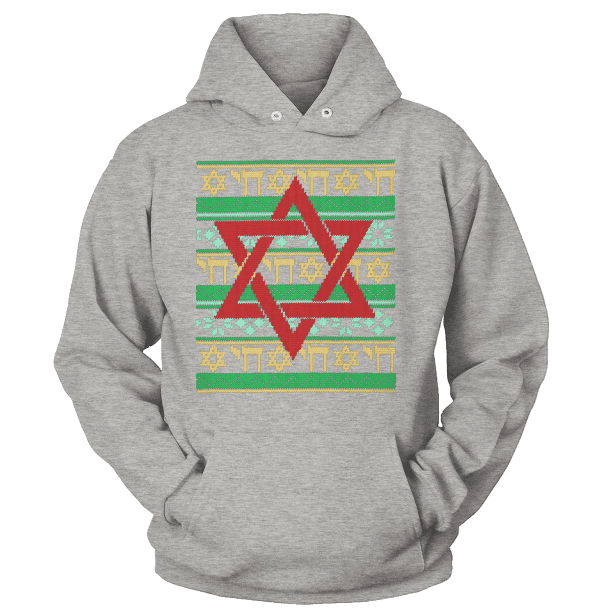 Raglan Unisex Hoodie / Heather Gray / S Jewish Star